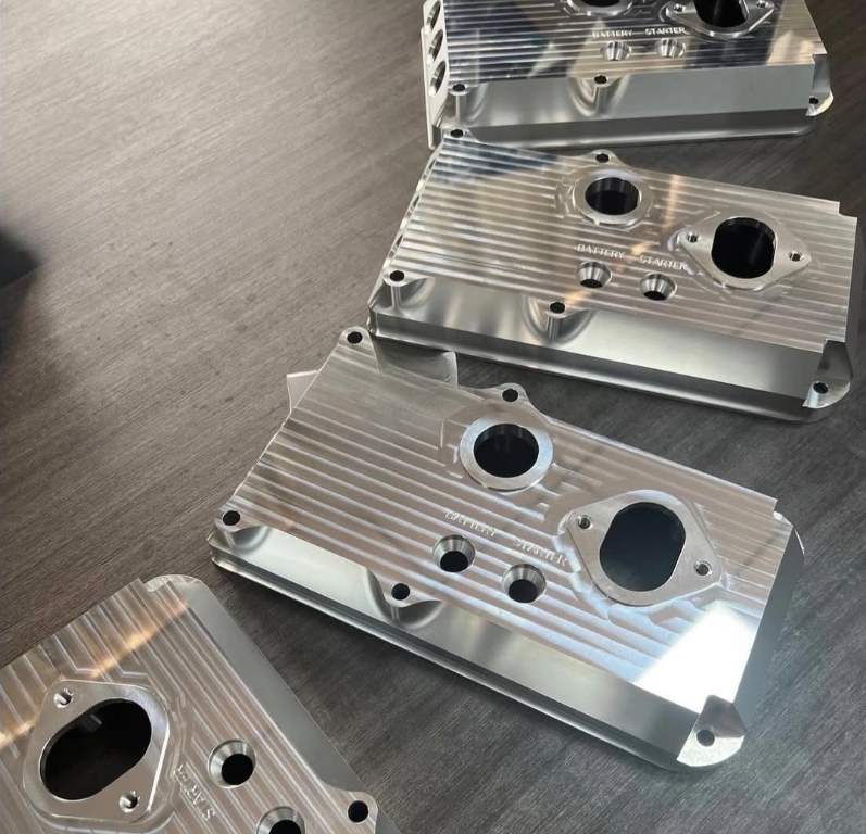 CNC machined aluminum housings production run